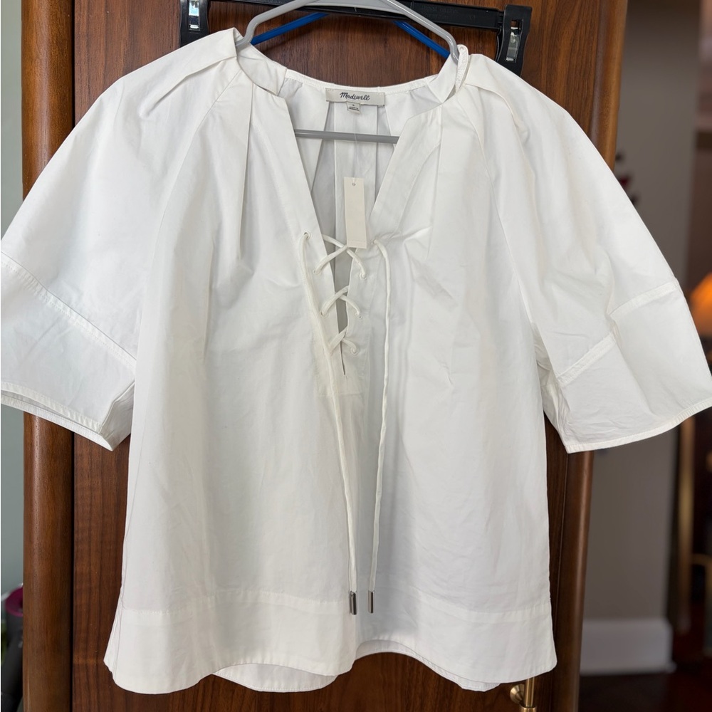 Madewell Poplin Lace-Up blouse - Picture 2 of 3